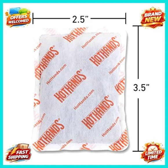 40 Pack Air Activated Hand Warmers, 18 Hour Heat, Natural Ingredients, TSA Safe